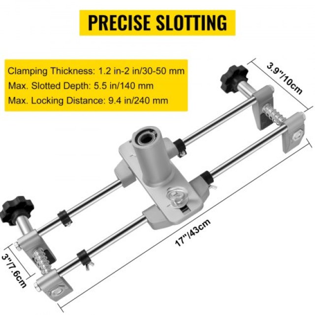 VEVOR  Κιτ Μηχανισμού Morticer JIG1 Τοποθέτησης  Κλειδαριάς για Ξύλινες Πόρτες με 3 Κοπτήρες 18 22 25mm  FSJMSKCJ6JT000001V0