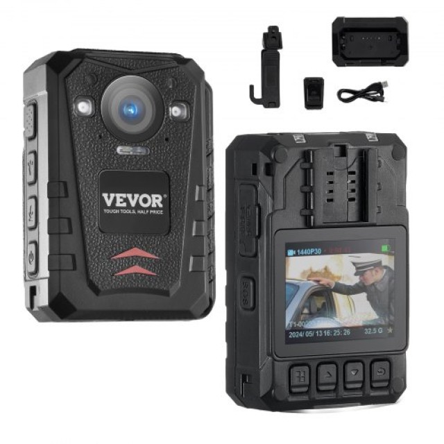 VEVOR Αστυνομική Κάμερα Σώματος 1440P 64G με GPS και Νυχτερινή Όραση  JYZFJLY1440PSQW5VV2