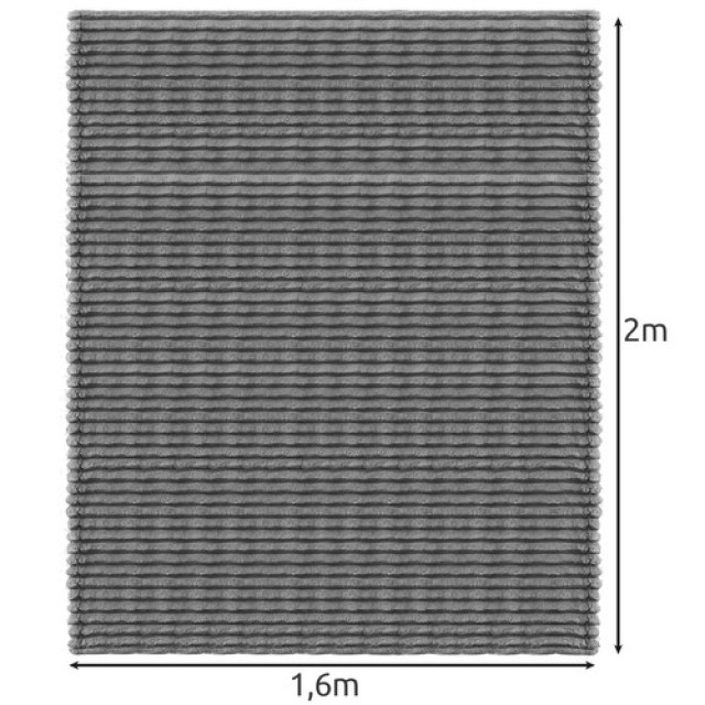 Κουβέρτα Διπλή 160x200cm Γκρι Ruhhy 24494