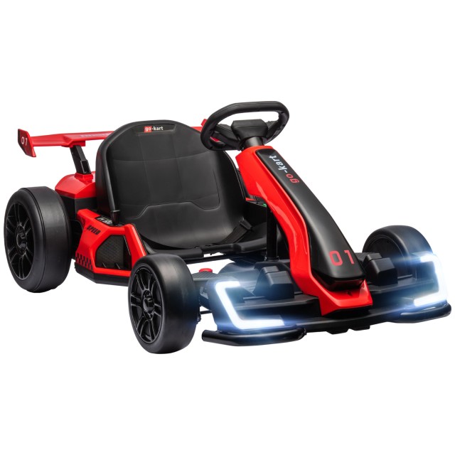 HOMCOM Ηλεκτρικό Go Kart για Παιδιά 6-12 Ετών 24V 12km/h με Ρυθμιζόμενο Κάθισμα Κόκκινο 370-287V90RD