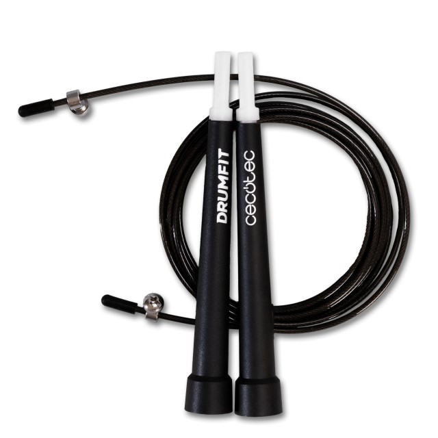 CECOTEC  Επαγγελματικό Σχοινάκι DrumFit Speed Rope από Ατσάλι με Εργονομικές Λαβές για Προπονήσεις Υψηλής Έντασης, Ρυθμιζόμενο, 300 εκ. με Σύστημα SmoothBearing 360º  CEC-07130