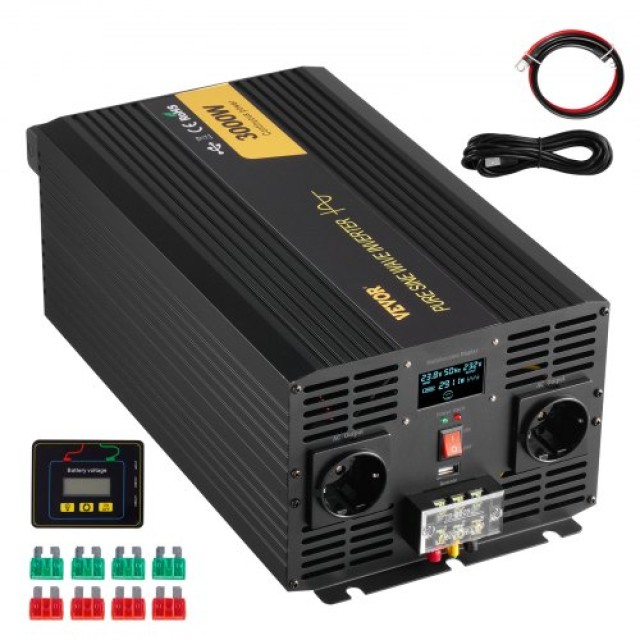 VEVOR Καθαρού Ημιτόνου Inverter 3000W 24V σε 230V LCD  PYKCZXNBQCZXL9UZSV2