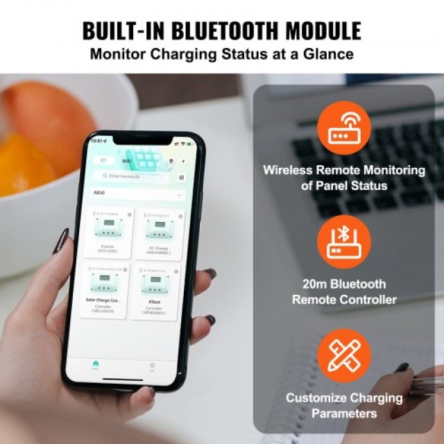 VEVOR 30A MPPT Ηλιακός Ρυθμιστής Φόρτισης με Bluetooth για Μπαταρίες 12V/24V  DYTYNCDKZQNZLQFLPV9