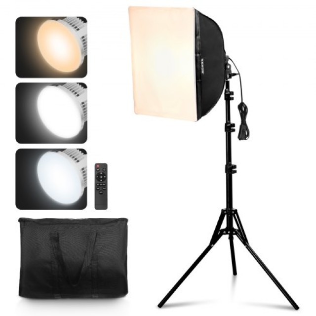 VEVOR  Κιτ Φωτισμού Softbox 16x16, ρυθμιζόμενο 3000-6500K για λήψεις  SYRGZMTZ1616BPER2V2