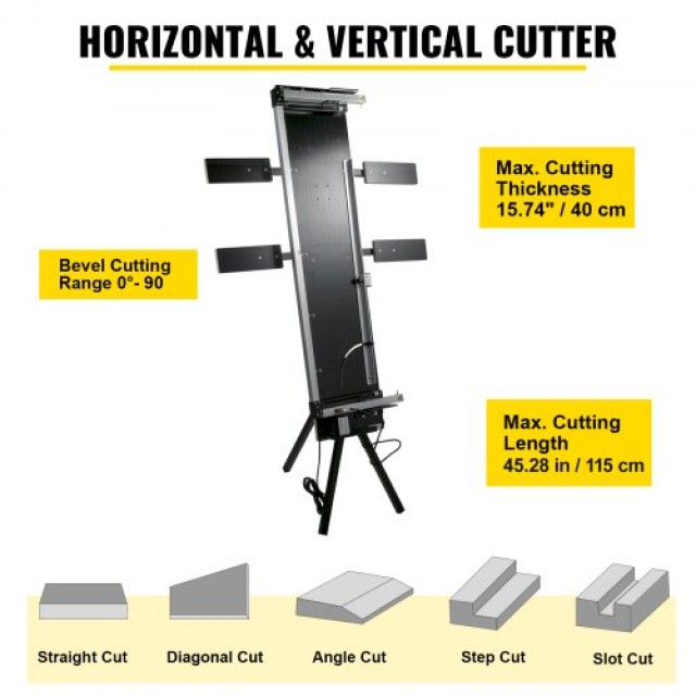 Μηχανή Κοπής Φελιζόλ VEVOR 42cm, Κόφτης Αφρού 115cm, Θερμαινόμενο Σύρμα 0-90°, με Βάση και Πλάκα για Κοπή Αφρού  PMQGL130CM+4+6Z8FV2