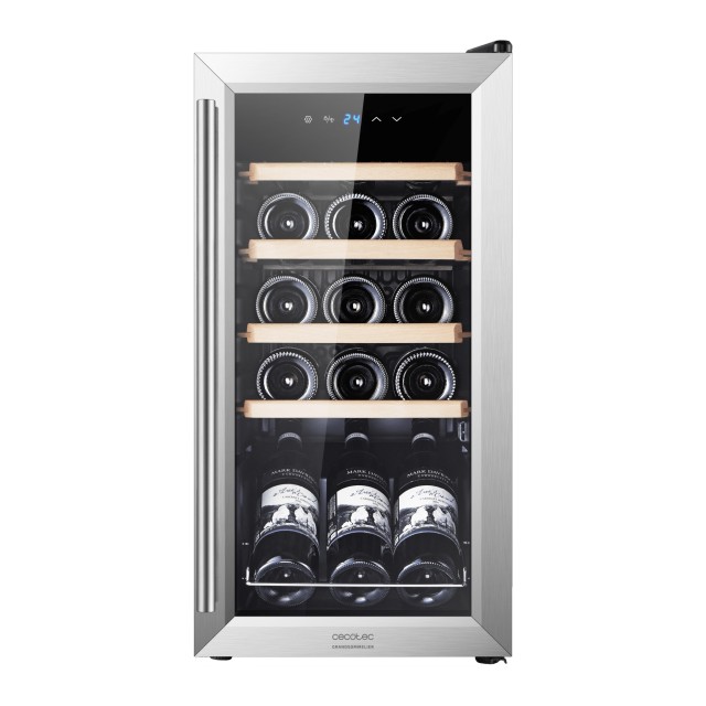 CECOTEC  Συντηρητής Κρασιών Bolero GrandSommelier 1550 Inox, Χωρητικότητα 15 Φιαλών, Ρυθμιζόμενη Θερμοκρασία 5-18ºC και Πίνακας Ελέγχου Αφής  CEC-00121