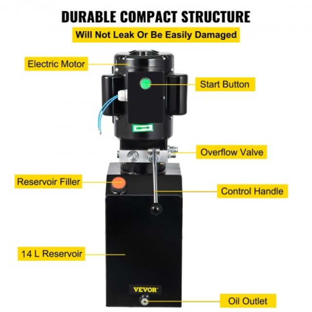 VEVOR 14L Υδραυλική Αντλία Αυτοκινήτου 1HP για Ανυψωτήρα Αυτοκινήτων  14LCZYYBHSYX00001V7