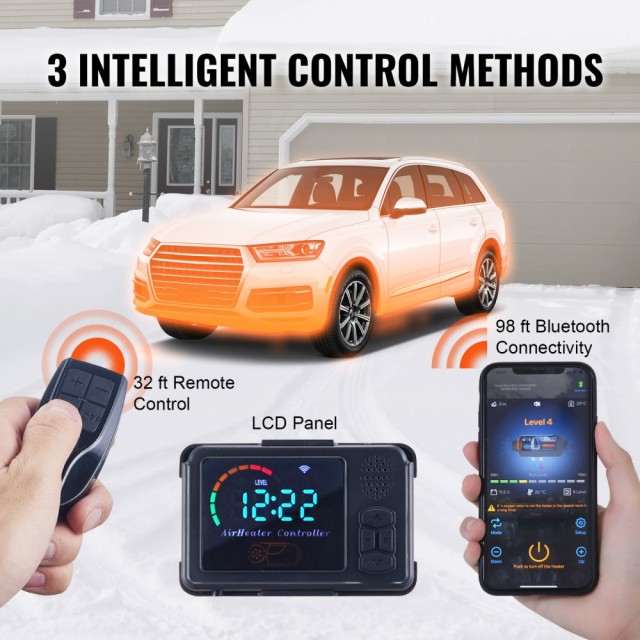 Αερόθερμο Diesel All-in-one 12V 8KW Bluetooth App LCD για Αυτοκίνητο σε Εσωτερικούς Χώρους VEVOR  ZCJRQWS12V8KW52EEV9