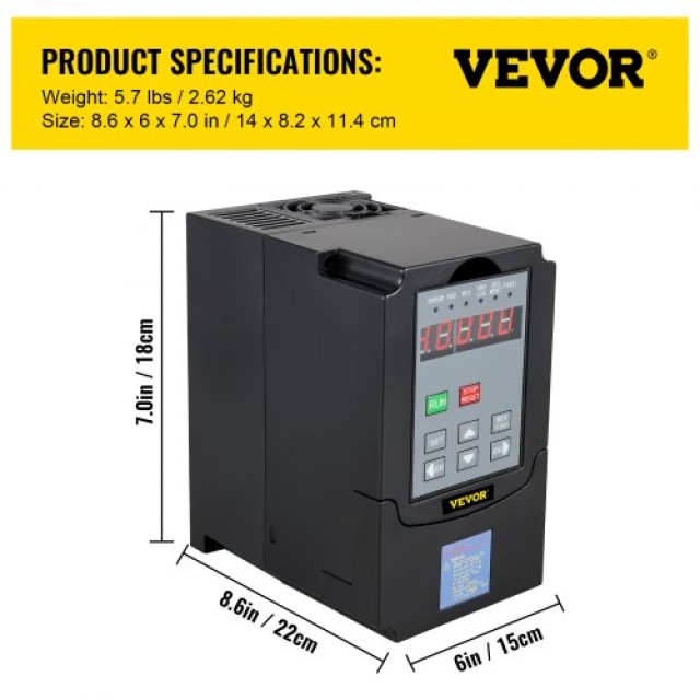 VEVOR 4.0KW 220V VFD Μετατροπέας Συχνότητας για Έλεγχο Ταχύτητας Κινητήρα  4.0KW220VBPQ00001V0