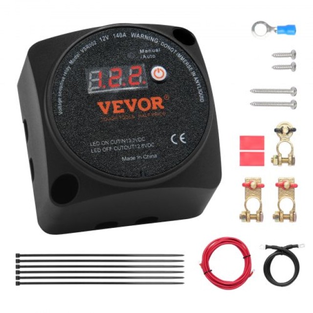 VEVOR Κιτ Ρελέ Φόρτισης 12V 140A Διπλής Μπαταρίας  FDCDJDQTJ1000SUV7V9