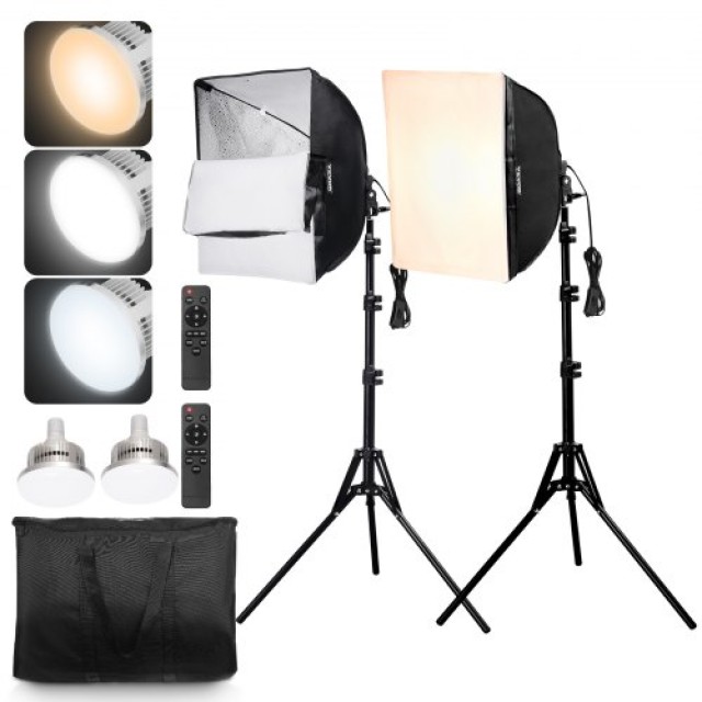 VEVOR  Κιτ Φωτισμού Softbox 16x16, ρυθμιζόμενο 3000-6500K για λήψεις  SYRGZMTZ1616XK6DGV2