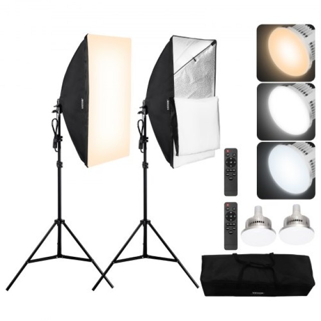 VEVOR  Σετ Φωτισμού Softbox 20x28 ιντσών 45W LED 3000-6500K για Φωτογράφιση  SYRGZMTZ20283Z1TCV2