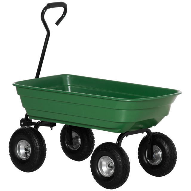 Outsunny Garden Cart με ατσάλινη κατασκευή και ελαστικά, 108x52x100cm, πράσινο B71-016V01