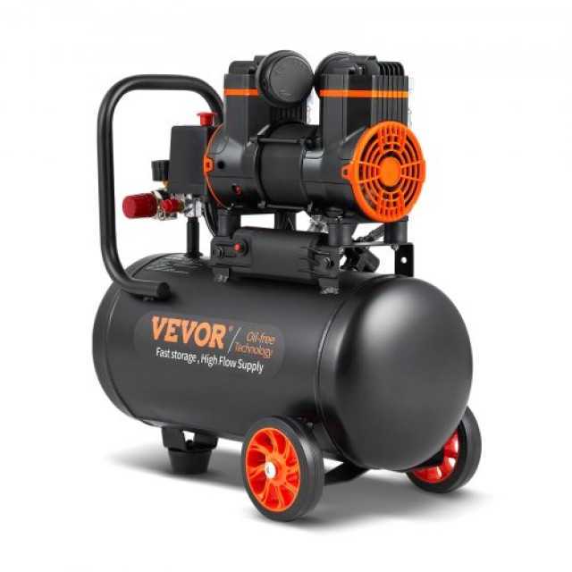 VEVOR Αεροσυμπιεστής 4.8 Γαλόνια 900W 2.2 CFM@ 90PSI 70 dB Αθόρυβος Χωρίς Λάδι  WS18L900W220V9QSUV2