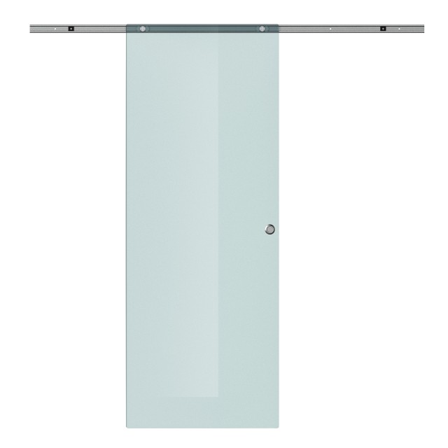 Συρόμενη πόρτα Homcom Frosted Glass και πίστα αλουμινίου, 77,5x205cm B70-007