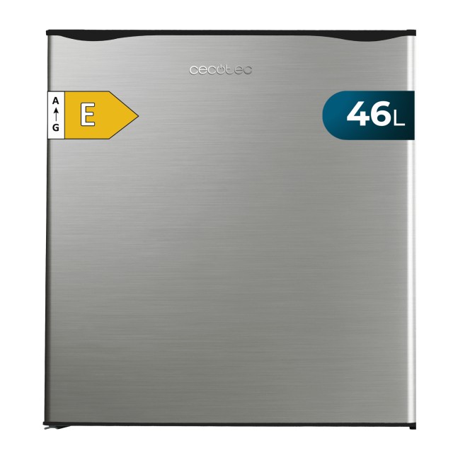 CECOTEC  Μίνι Ψυγείο GrandCooler 20000 L SilentCompress Inox E, Μαύρο, 46 Λίτρα, 48,7x48 εκ., Αναστρέψιμη Πόρτα, Ενεργειακή Κλάση E  CEC-03617