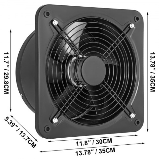 VEVOR 30CM Βιομηχανικός Εξαεριστήρας Μεταλλικός Αξονικός Ανεμιστήρας Εξαγωγής Αέρα  PQFJYNF-300-2T001V7