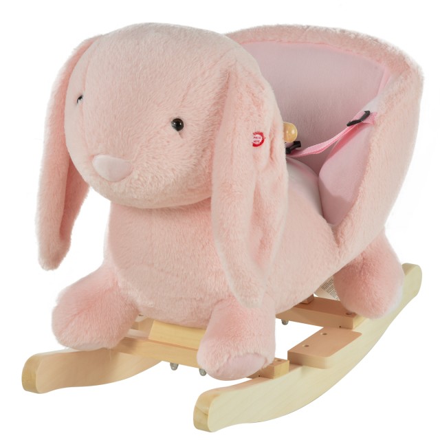 Homcom Rocking Toy in the Shape of a Pink Rabbit για παιδιά 18-36 μηνών 330-112