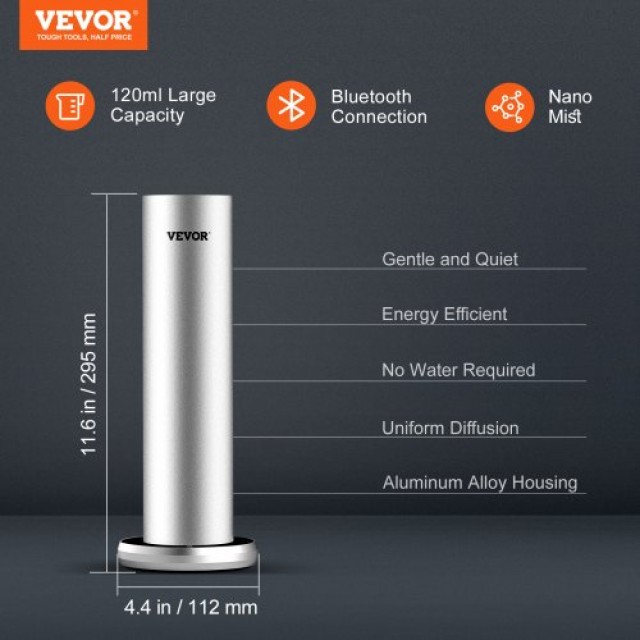 VEVOR Μηχανή Αρωμάτων 120ml Bluetooth Ψυχρού Αέρα 1000τ.φ. Χωρίς Νερό  TSXXJTS120MLRA795V2