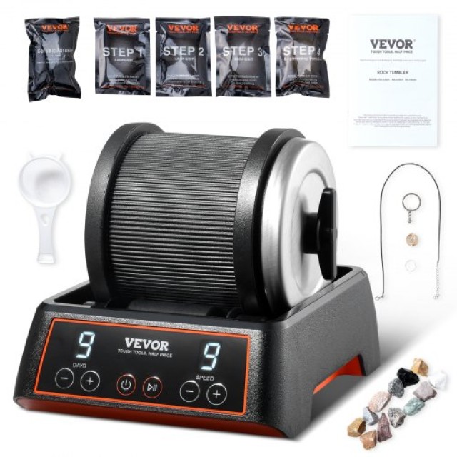 VEVOR  Κιτ Λείανσης Βράχων 2.5 lbs, 9 Ταχύτητες, 9 Ημέρες, με Λειαντικά  YSDMJHSSDKDZ8H48PV2