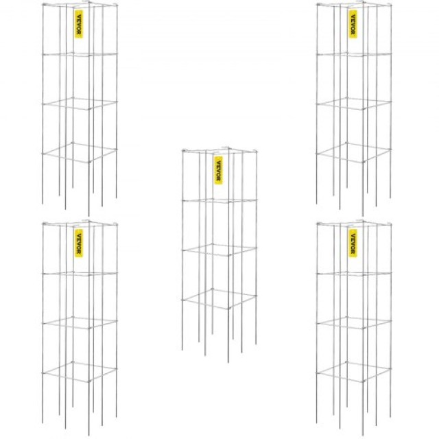 Κλουβιά Ντομάτας VEVOR, 5τμχ, Ασημί, Στήριξη Φυτών για Λαχανικά & Λουλούδια  FXKZDFQZZ1246265OV0