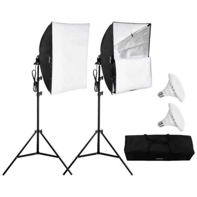 VEVOR  Σετ Φωτισμού Softbox 24x24 30W 5500K LED Ρυθμιζόμενη Βάση  SYRGZMTZ2424K23FPV2