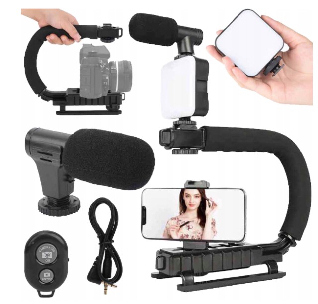 Vlogging Kit - Πλήρες Σετ Δημιουργίας Περιεχομένου Τρίποδο ,Λάμπα LED , Μικρόφωνο και Τηλεχειριστήριο   5907451365052 Verk Group