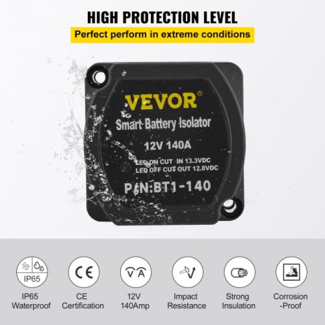 VEVOR Κιτ Ρελέ Φόρτισης 12V, 140AMP VSR, Συμβατό με Οχήματα & Σκάφη  FDCDJDQTJMMYY8MGNV0