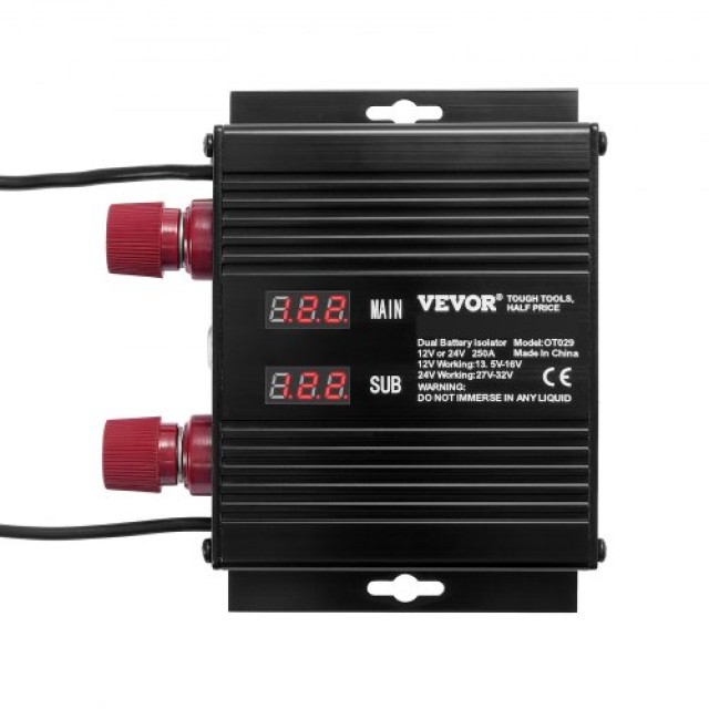 VEVOR Διπλός Απομονωτής Μπαταρίας 12V/24V 250A με Οθόνη LCD  FDCDJDQZJLCD5R75PV9