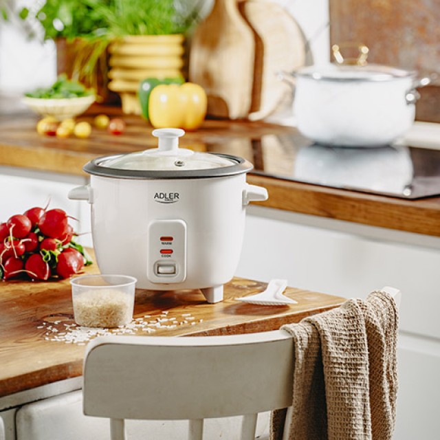 Παρασκευαστής Ρυζιού Rice Cooker 300W με Χωρητικότητα 0.6lt Adler AD-6418