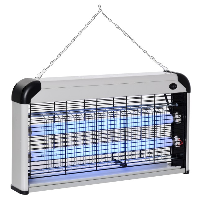 Outsunny Outsunny Outdoor and Indoor Insect Killer με λάμπα UV σκοτίας κουνουπιών για 60m², Electric Kunuto Killer 15W Grey 849-013SR