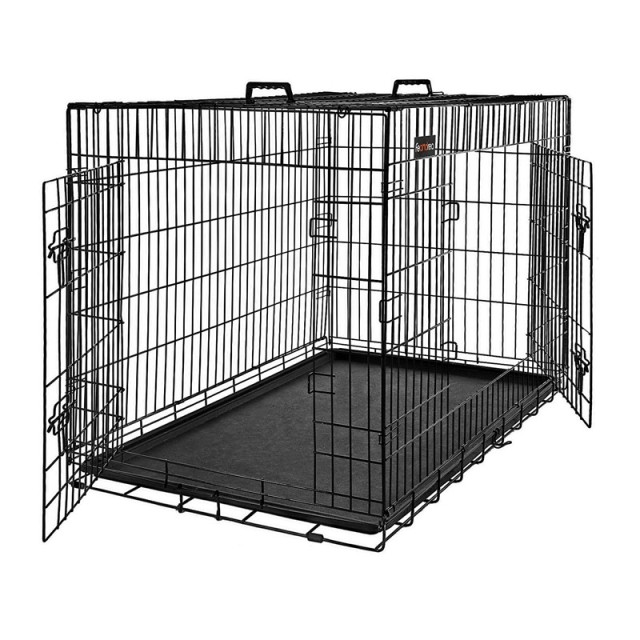 Αναδιπλούμενο Μεταλλικό Κλουβί Σκύλου με 2 Πόρτες 92.5 x 57.5 x 64 cm Feandrea PPD36BK - 12 άτοκες δόσεις και 5% cash back
