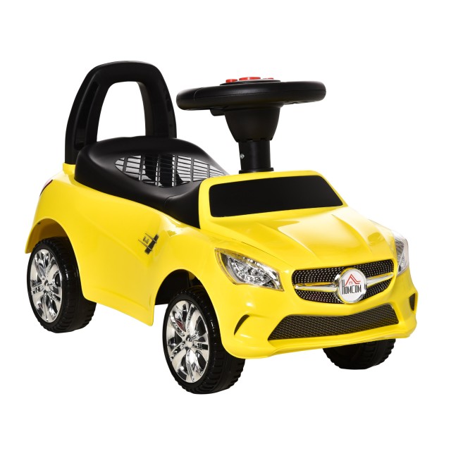 HOMCOM Ride-on Toy Car for Children, Μουσική και Φώτα, Ηλικία 18-36 Μηνών - Κίτρινο