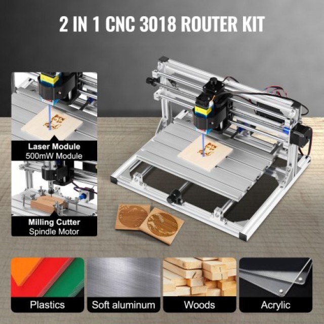 Κιτ CNC 3018 με Λέιζερ Χαράκτη 500mW GRBL  DKJ3Z3018DKJ500MWV2