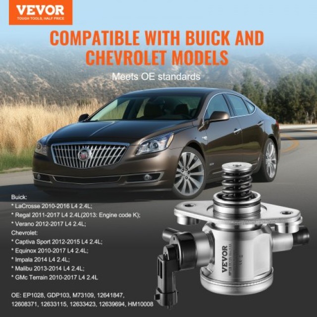 VEVOR  Αντλία Υψηλής Πίεσης 50-80 L/h 0.5 Mpa για Buick, Chevrolet, GMC 2010-2017  DDGYRYBGYRYB18IHZV9