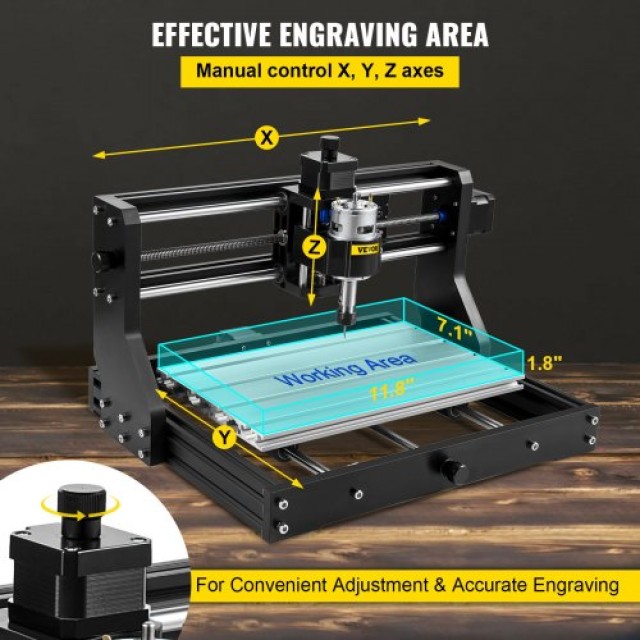 VEVOR CNC 3018 Pro 2500MW Μηχάνημα Χάραξης με Offline Controller 3 Άξονες για Πλαστικό, Ακρυλικό, PVC, Ξύλο  DKJ3018PRO2.5W001V2