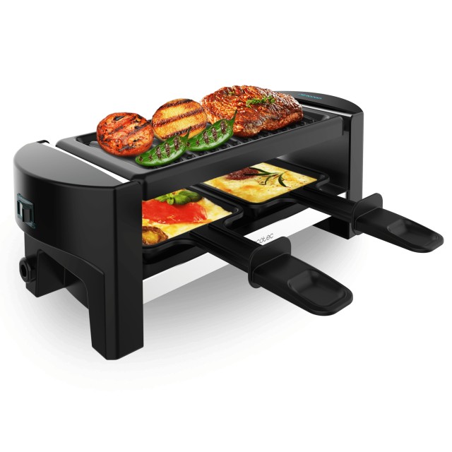 CECOTEC  Μηχανή Raclette Cheese&Grill 3200 για 2 Άτομα με Grill 320W, Ανοξείδωτη Κατασκευή και Αντικολλητική Πλάκα Ψησίματος  CEC-03264