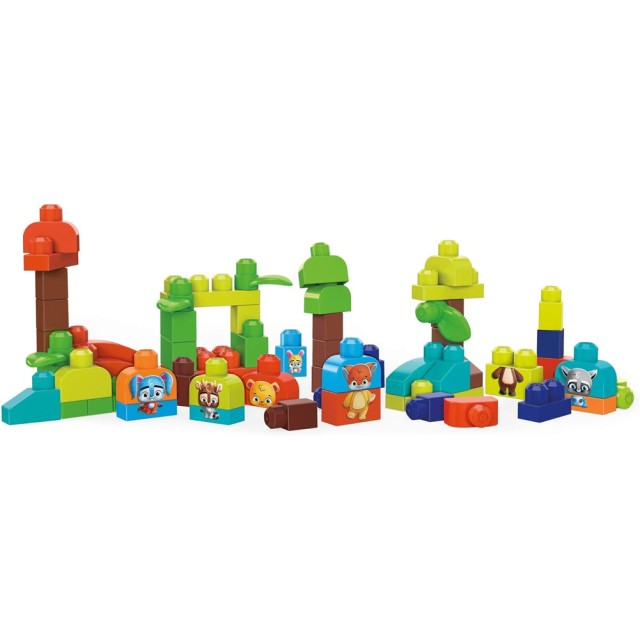 MATTEL  Σετ Ξύλινα Τουβλάκια 70 τμχ Fisher Price Mega Bloks Woodland Friends 02839992