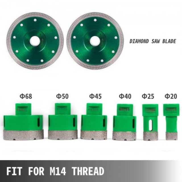 Σετ Διαμαντοτρύπανα VEVOR 6 Τμχ M14 (20-68mm) με 2 Λεπίδες  QGJJGSKKQ6JTJ2JP1V0