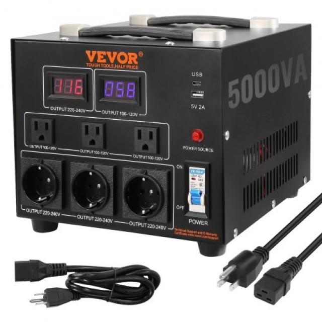 Μετασχηματιστής Τάσης VEVOR 5000W, Βαρέως Τύπου, CE Πιστοποιημένος  DYZHQ110V230VQLPQV2