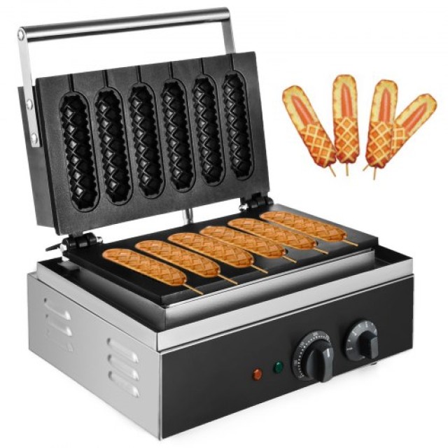 Επαγγελματική Μηχανή Βάφλας Hot Dog VEVOR 1500W - 6 Θέσεων  SC-118LGXSJ000001V2