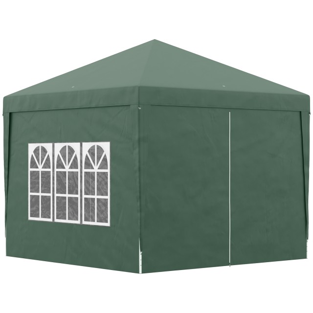 Outsunny Gazebo 3x3 m Waterproof Steel Garden με υφασμάτινο κάλυμμα Oxford, πράσινο