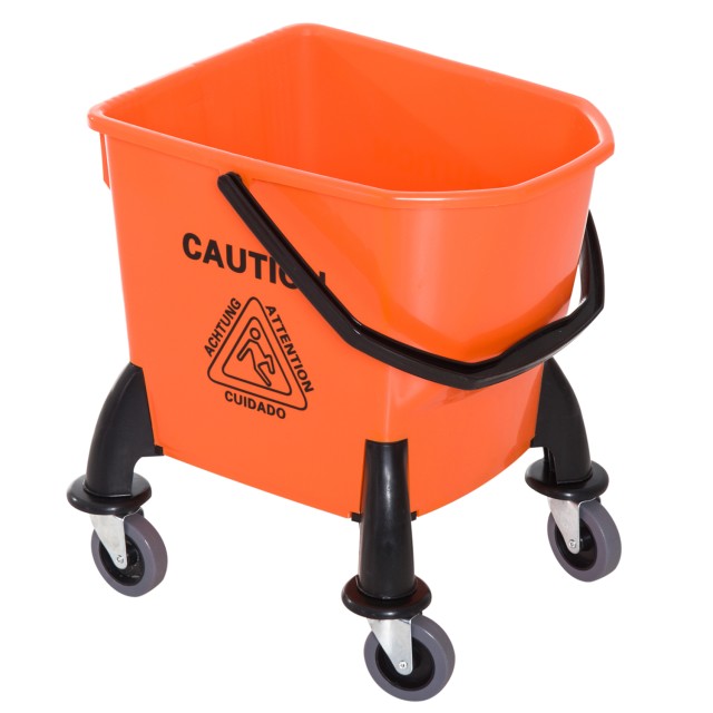 Homcom Professional Cleaning Cart with αφαιρούμενο Wringer και ρόδες, πορτοκαλί 720-011