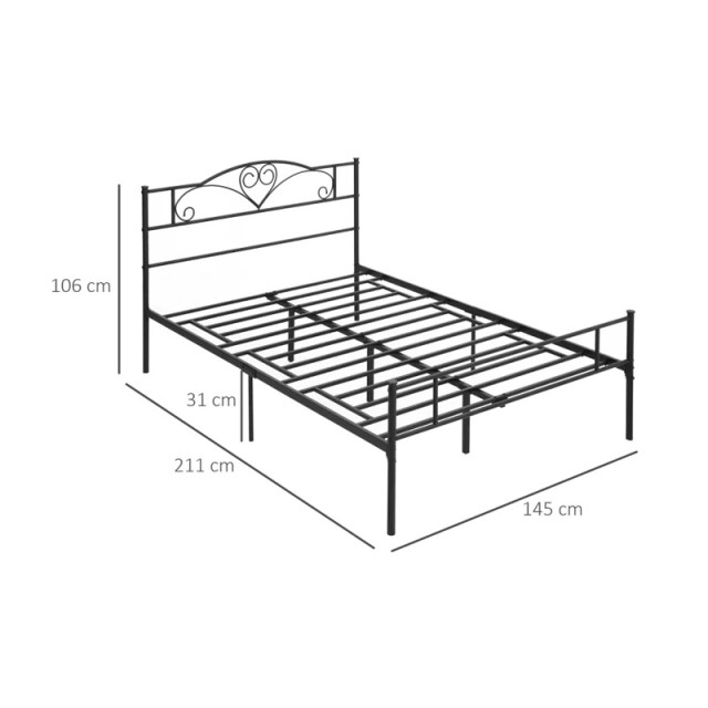 Διπλό Μεταλλικό Κρεβάτι 145 x 211 x 106 cm HOMCOM 831-416