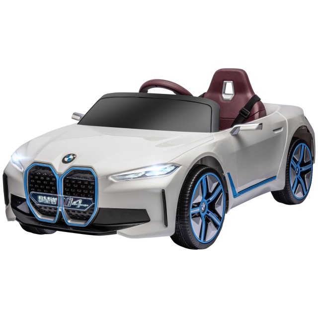 HOMCOM Electric Ride-On Toy Car για παιδιά 3-8 ετών με δίπλωμα BMW με Τηλεχειριστήριο, Κόρνα και Προβολείς, 115x67x45 cm, Λευκό