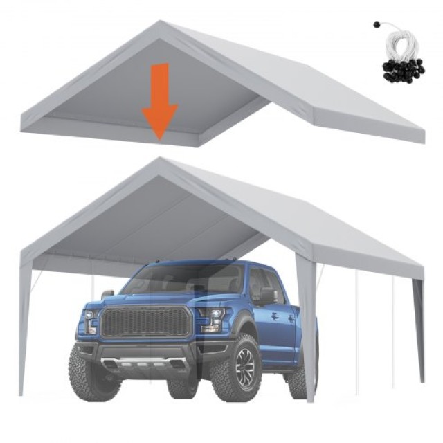 Αντικατάσταση Καλύμματος Carport VEVOR 13x20 ft, Αδιάβροχο & UV Προστατευμένο, Γκρι (Μόνο Κάλυμμα)  CKPB13X20FTH5KUZ0V0