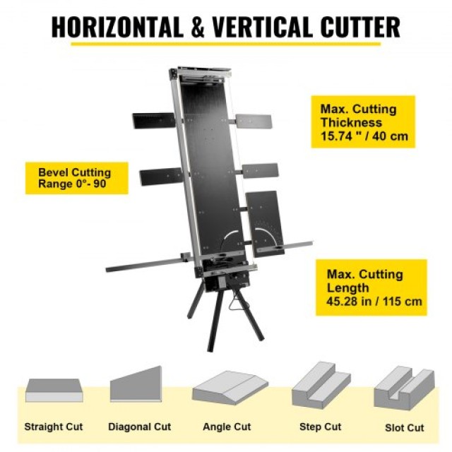 Μηχανή Κοπής Φελιζόλ VEVOR 42cm, Κόφτης Αφρού 115cm, Θερμαινόμενο Σύρμα 0-90°, με Βάση και Πλάκα για Κοπή Αφρού  PMQ130CM+4+2+W2DVV2