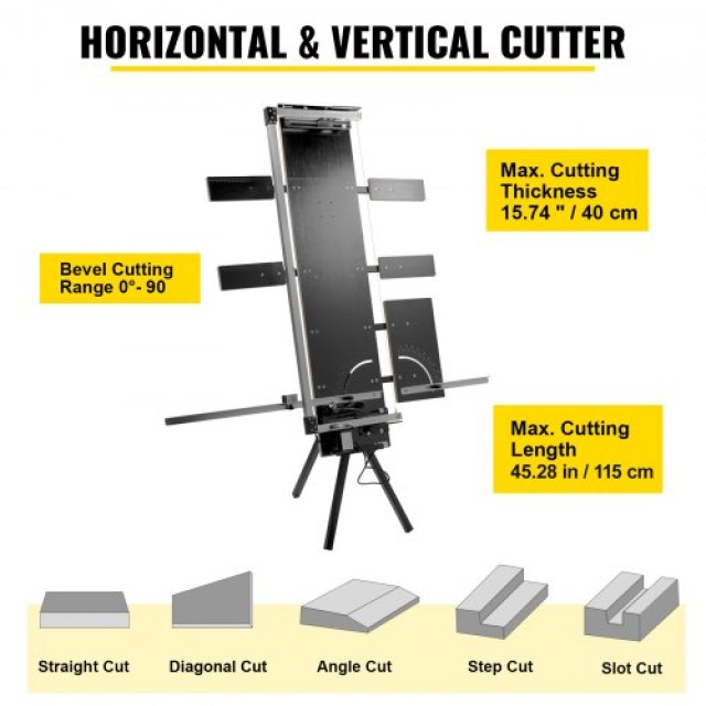 Μηχανή Κοπής Φελιζόλ VEVOR 42cm, Κόφτης Αφρού 127cm, Κόφτης Θερμού Σύρματος 0-90° με Βάση και Πλευρική Πλάκα  PMQG130CM+4++4NGWV2