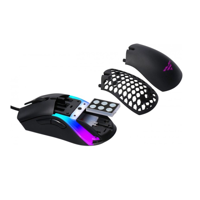 Ενσύρματο Οπτικό Ποντίκι Gaming με 7 Πλήκτρα 12400 DPI RGB Hawk Customizable Preyon PHC27B