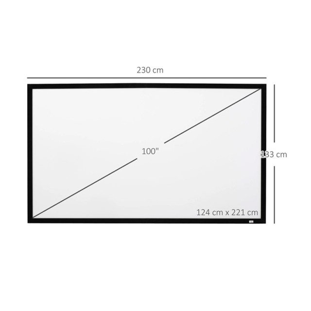 Επιτοίχια Οθόνη για Προβολείς LED και LCD 230 x 133 x 3.8 cm HOMCOM 001-011